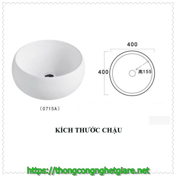 K&iacute;ch thước Lavabo tr&ograve;n