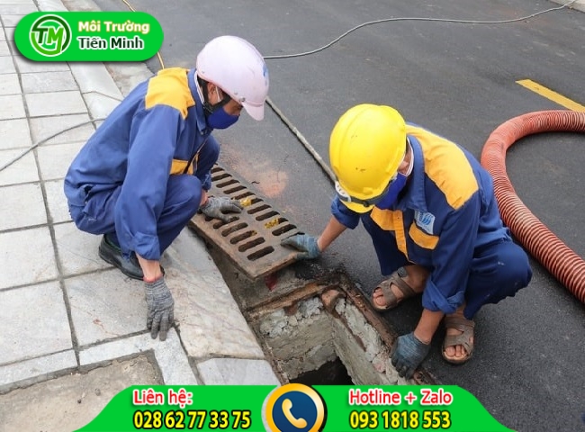 Dịch vụ nạo vét hố ga quận 2 - quy trình làm việc an toàn