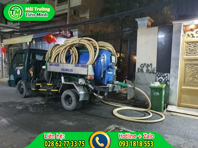 Rút hầm cầu huyện Vĩnh Hưng Tiến Minh hỗ trợ thi công ban đêm không tăng phí