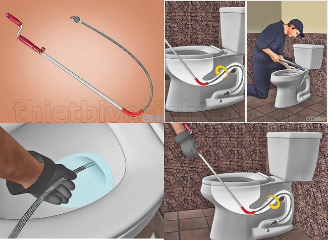 Th&ocirc;ng bồn cầu nghẹt vật cứng bằng m&oacute;c phơi quần &aacute;o